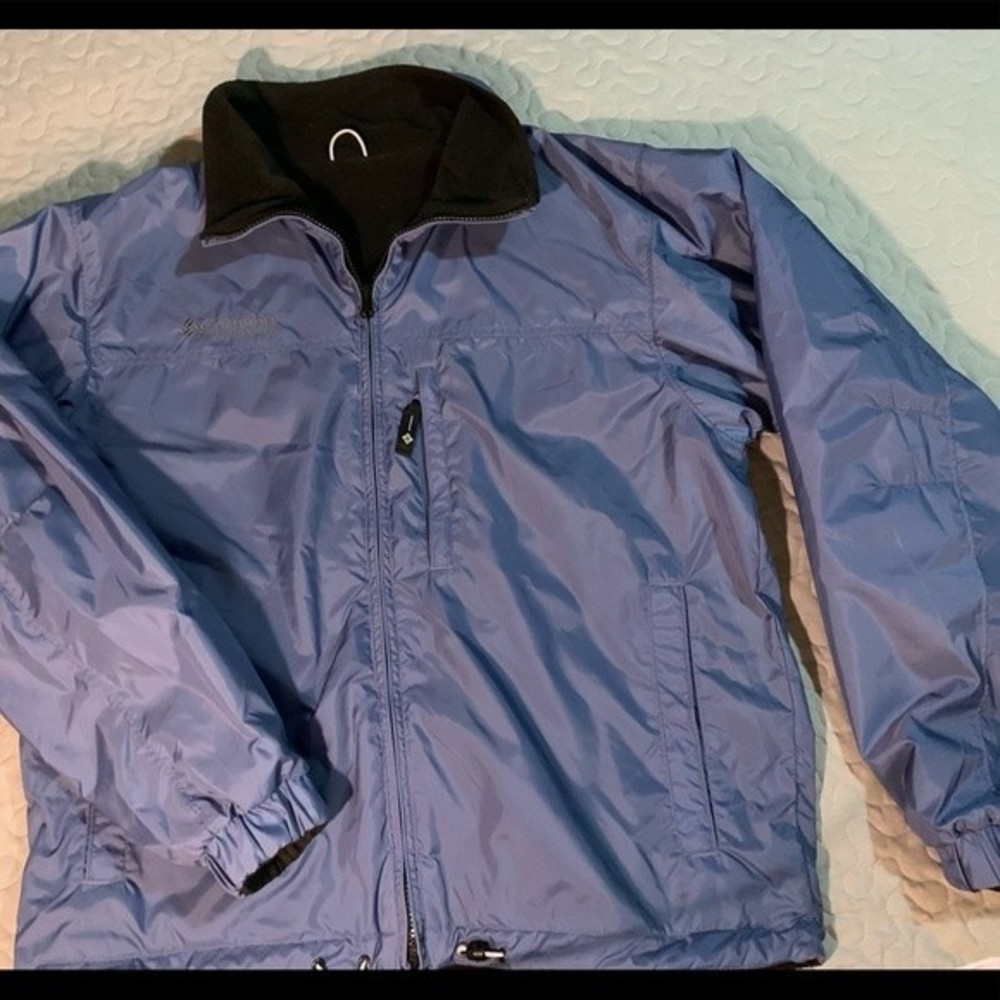 Columbia Core Interchange Windbreaker Fleece Jacket Silver Blue